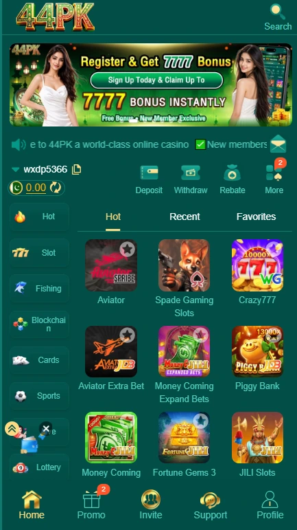 44PK Game Home Screen APK Download Android Pakistan 2026
