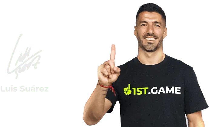 1ST Game brand ambassador wearing the app's branded t-shirt