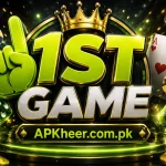 1ST Game logo with crown, cards, and chips on APKheer.com.pk