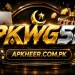 PKWG5D Game golden logo with playing cards, crown, and slot symbols for APKheer.com.pk