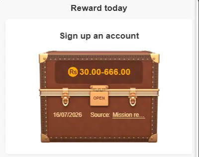  Y777 Game sign up reward box
